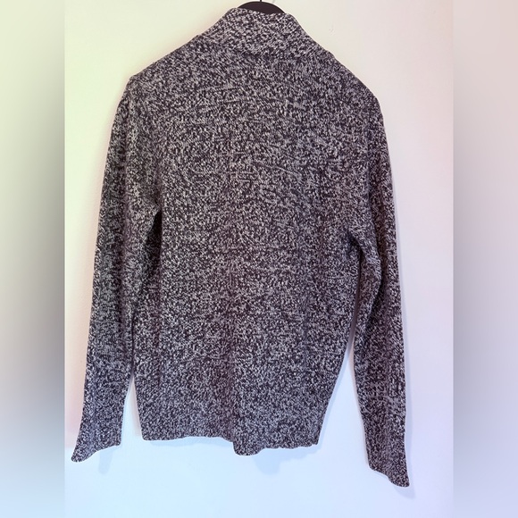 Gap Men’s Black & White Marled Cotton Zip Up Cardigan Size Medium - Picture 3 of 5